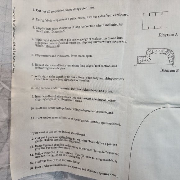 Teachers Pets School Bus Soft Sculpture Fabric Panel by Cranston - Picture 6 of 12